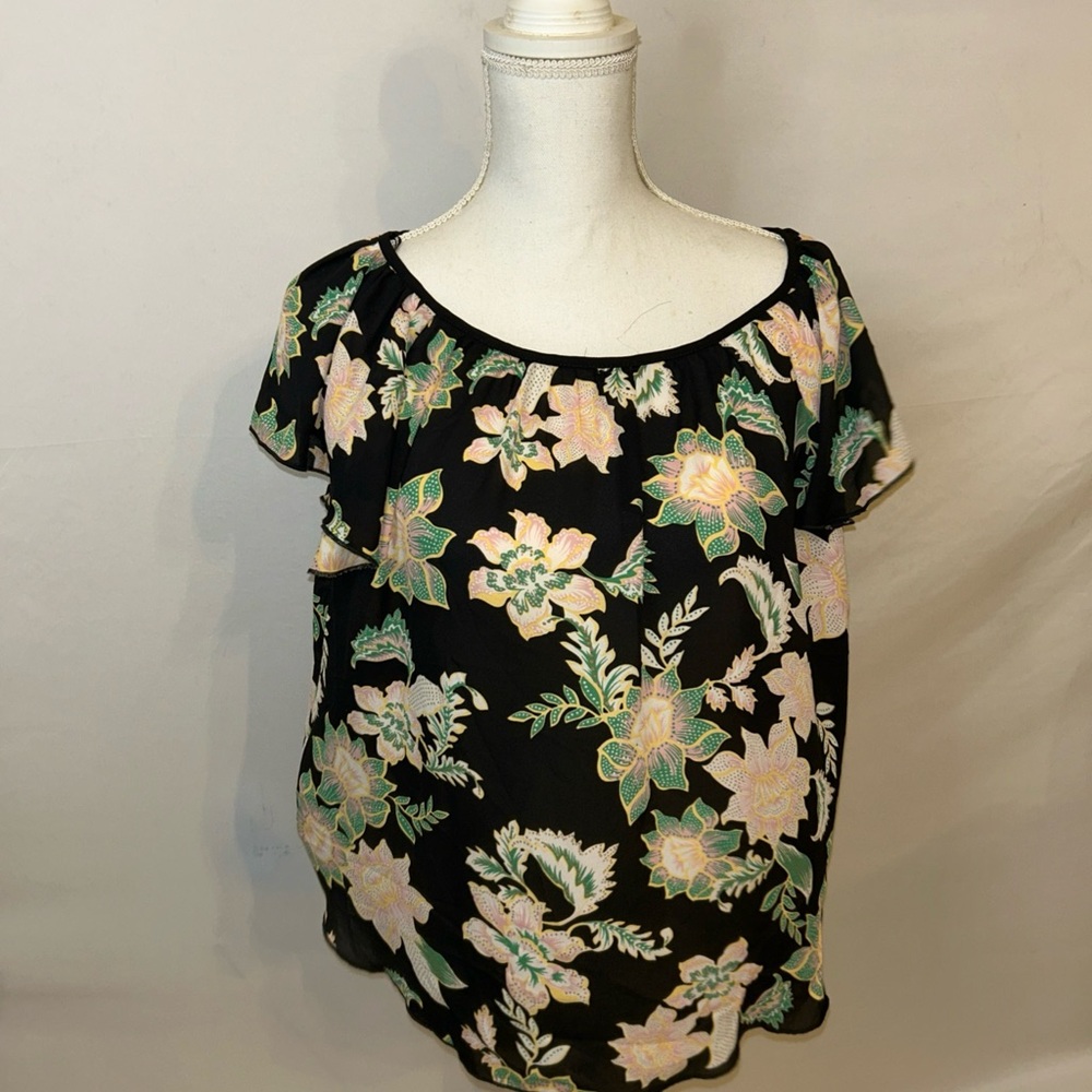 Philosophy‎ Black and Orange Relaxed Blouse